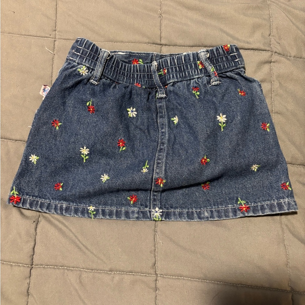VINTAGE CARTERS Toddlers Embroidered Denim Skirt Size 18M - Picture 5 of 7